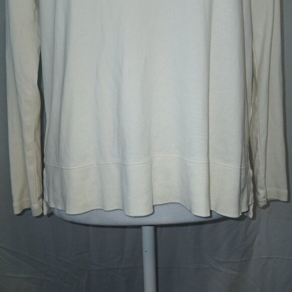 J.JILL PERFECT PIMA, IMCREAM, HIGH\LOW LONG SLEEVE TOP, SIZE SMALL PETITE - Picture 5 of 7